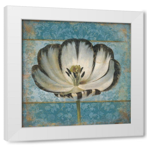 Single flower1 White Modern Wood Framed Art Print by Grey, Jace