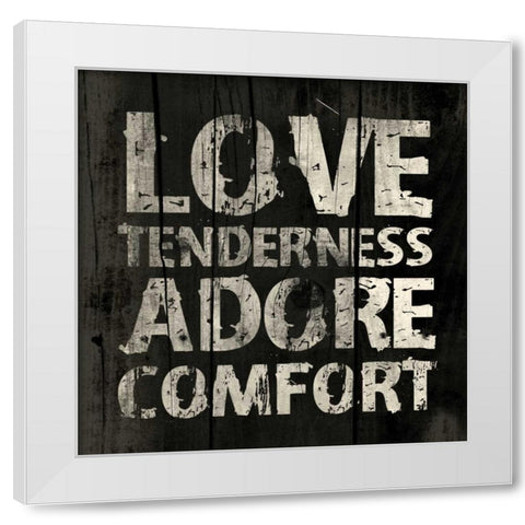 Love White Modern Wood Framed Art Print by Grey, Jace
