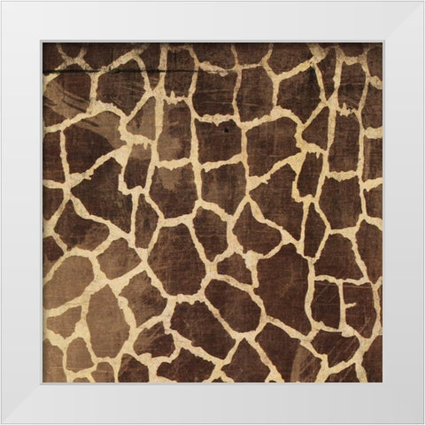 Giraffe pattern White Modern Wood Framed Art Print by Grey, Jace