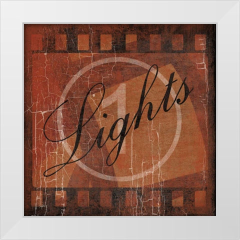 Cinema red White Modern Wood Framed Art Print by Grey, Jace
