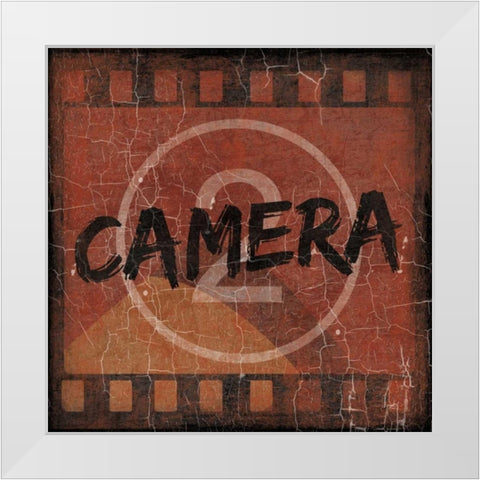 Cinema red White Modern Wood Framed Art Print by Grey, Jace