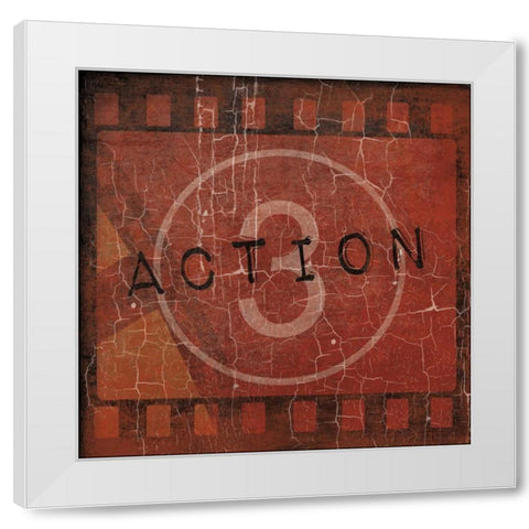 Cinema red White Modern Wood Framed Art Print by Grey, Jace
