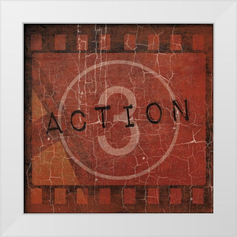 Cinema red White Modern Wood Framed Art Print by Grey, Jace