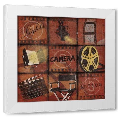 Cinema 9patch red White Modern Wood Framed Art Print by Grey, Jace