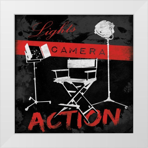 Action White Modern Wood Framed Art Print by Grey, Jace