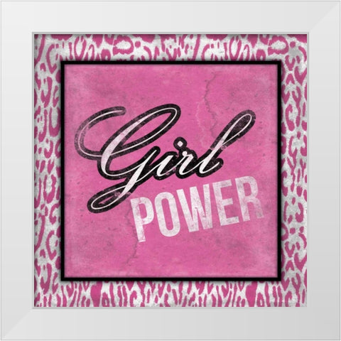 Girl Power White Modern Wood Framed Art Print by Grey, Jace