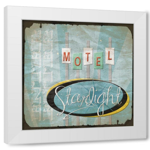 Motel White Modern Wood Framed Art Print by Grey, Jace