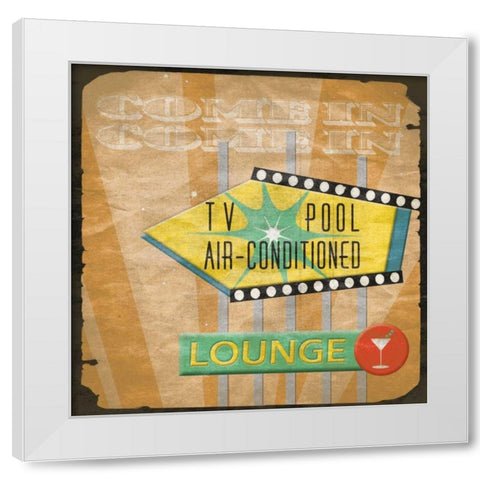 TV White Modern Wood Framed Art Print by Grey, Jace