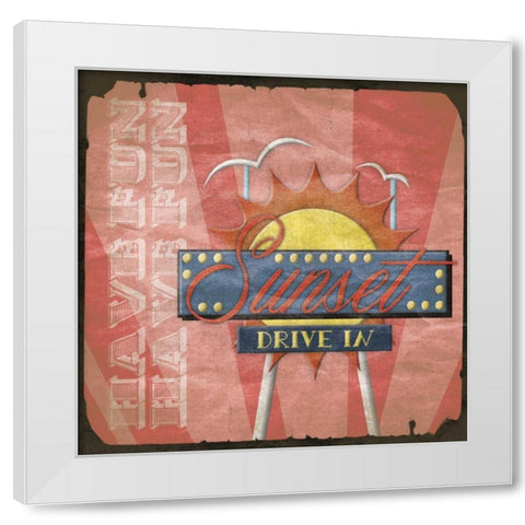 Sunset White Modern Wood Framed Art Print by Grey, Jace