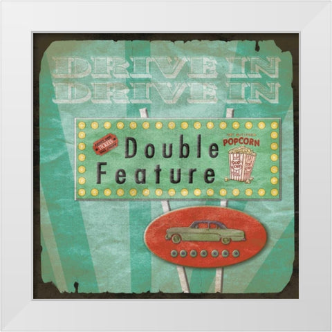 Double Feature White Modern Wood Framed Art Print by Grey, Jace