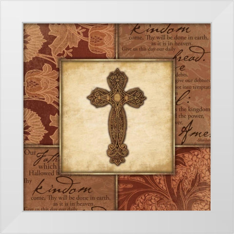 Cross Bordered White Modern Wood Framed Art Print by Grey, Jace
