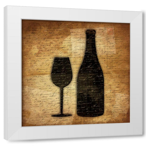 Wine Shadows B White Modern Wood Framed Art Print by Grey, Jace