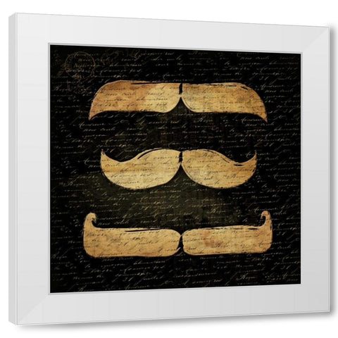 Stache Black White Modern Wood Framed Art Print by Grey, Jace