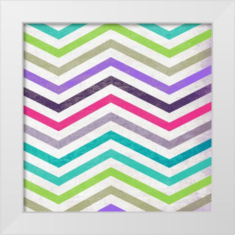 Glow ZigZag White Modern Wood Framed Art Print by Grey, Jace