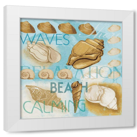 Collaged Shells Mate White Modern Wood Framed Art Print by Grey, Jace