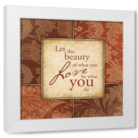 Love White Modern Wood Framed Art Print by Grey, Jace