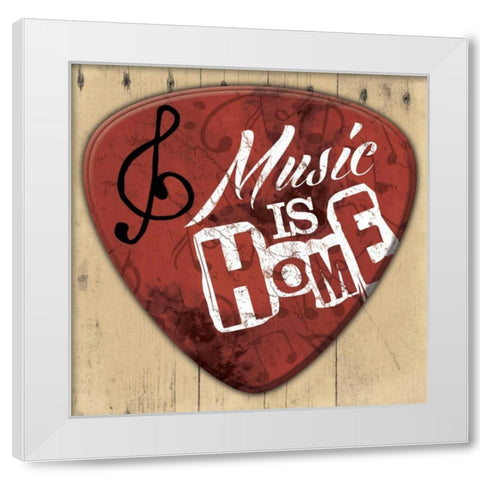 Music Is Home White Modern Wood Framed Art Print by Grey, Jace