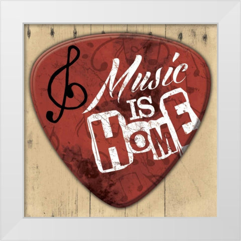 Music Is Home White Modern Wood Framed Art Print by Grey, Jace