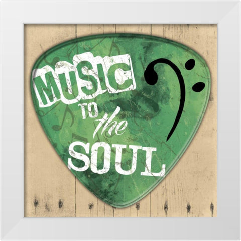 Music To The Soul White Modern Wood Framed Art Print by Grey, Jace