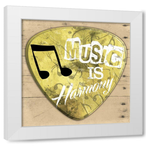 Music Is Harmony White Modern Wood Framed Art Print by Grey, Jace