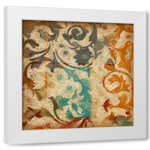 Abstract Florals White Modern Wood Framed Art Print by Grey, Jace