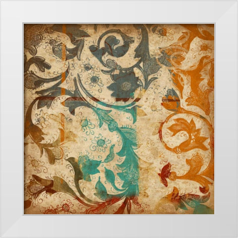 Abstract Florals White Modern Wood Framed Art Print by Grey, Jace