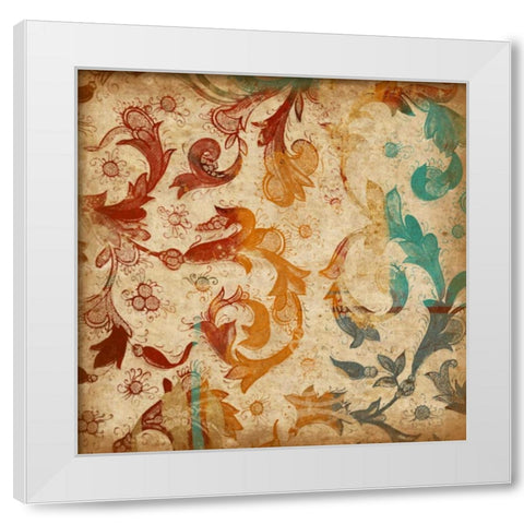 Abstract Florals Mate White Modern Wood Framed Art Print by Grey, Jace