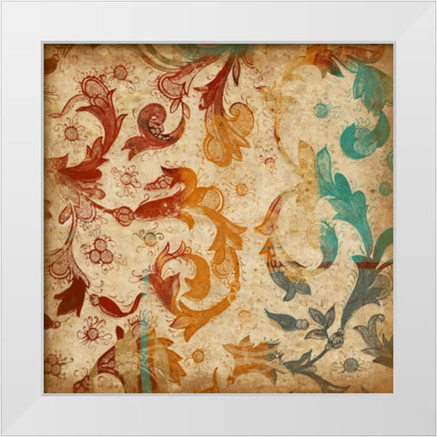 Abstract Florals Mate White Modern Wood Framed Art Print by Grey, Jace