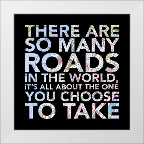 Many Roads White Modern Wood Framed Art Print by Grey, Jace