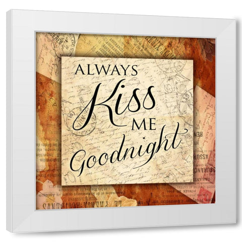 Kiss Me Goodnight White Modern Wood Framed Art Print by Grey, Jace