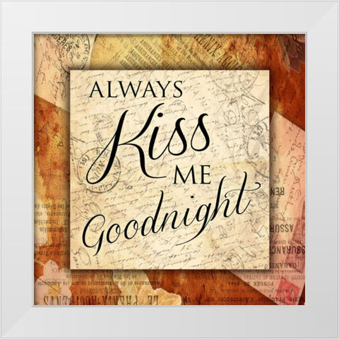 Kiss Me Goodnight White Modern Wood Framed Art Print by Grey, Jace