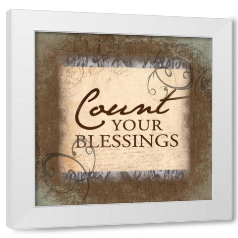 Count Your Blessings White Modern Wood Framed Art Print by Grey, Jace