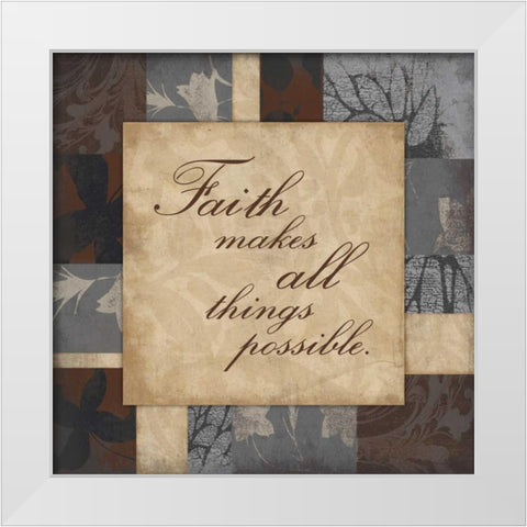 Faith White Modern Wood Framed Art Print by Grey, Jace