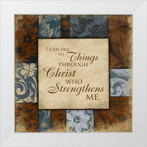 Strengthens White Modern Wood Framed Art Print by Grey, Jace
