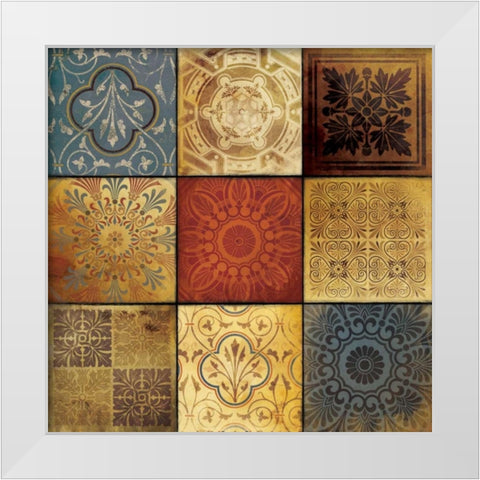 9 Patch Pattern White Modern Wood Framed Art Print by Grey, Jace