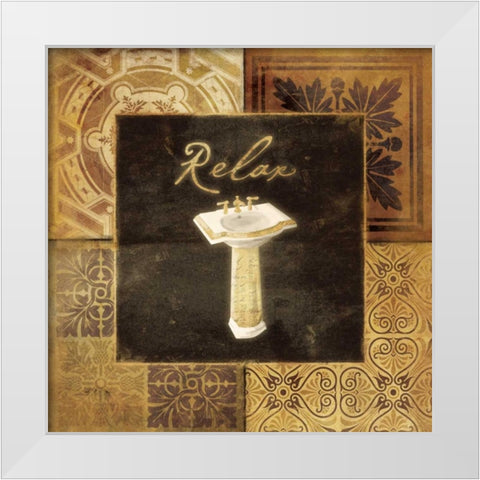 Gold Pattern Sink White Modern Wood Framed Art Print by Grey, Jace