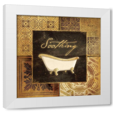 Gold Pattern Bath White Modern Wood Framed Art Print by Grey, Jace