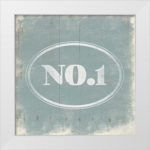 NO1 Blue White Modern Wood Framed Art Print by Grey, Jace