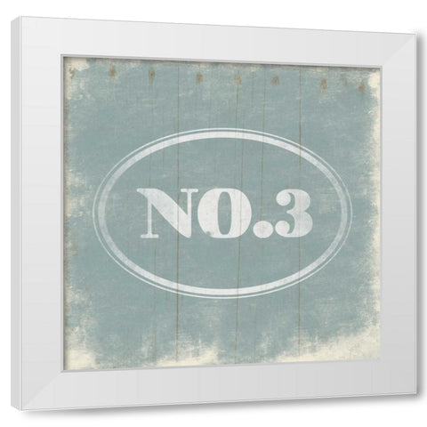 NO3 Blue White Modern Wood Framed Art Print by Grey, Jace