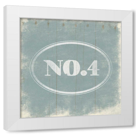 NO4 Blue White Modern Wood Framed Art Print by Grey, Jace