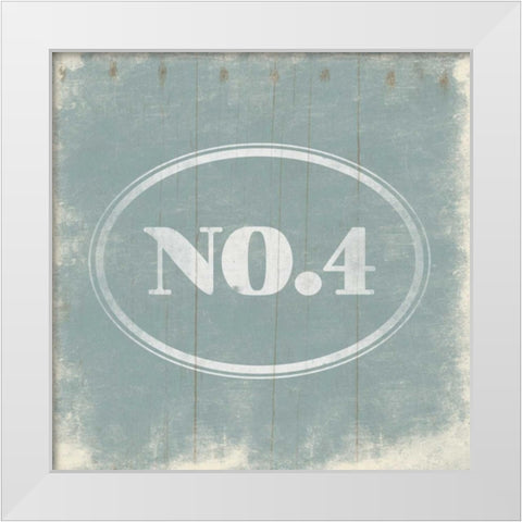 NO4 Blue White Modern Wood Framed Art Print by Grey, Jace