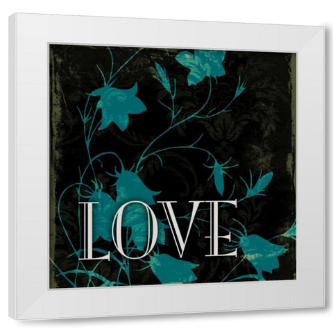 Dark Blue Love White Modern Wood Framed Art Print by Grey, Jace