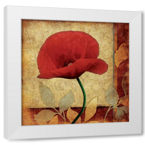 Poppies Patch Bright White Modern Wood Framed Art Print by Grey, Jace