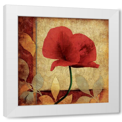 Poppies Patch Mate Bright White Modern Wood Framed Art Print by Grey, Jace