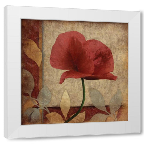 Poppies Patch White Modern Wood Framed Art Print by Grey, Jace