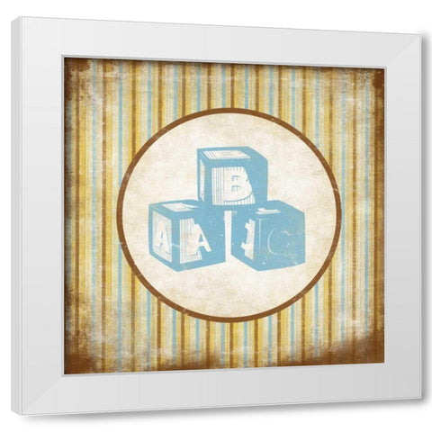 Blocks White Modern Wood Framed Art Print by Grey, Jace