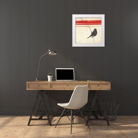 Simple Bird White Modern Wood Framed Art Print by Grey, Jace