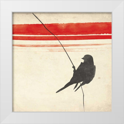 Simple Bird White Modern Wood Framed Art Print by Grey, Jace