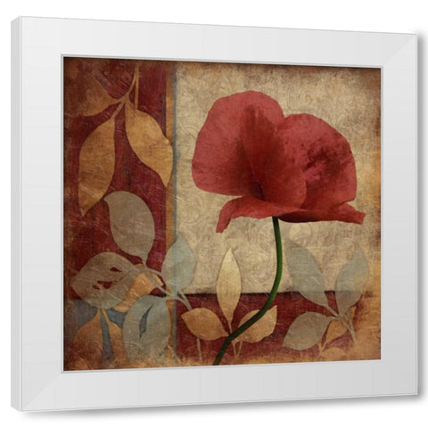Poppie Patch White Modern Wood Framed Art Print by Grey, Jace