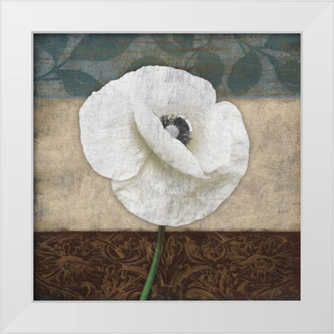 White Floral White Modern Wood Framed Art Print by Grey, Jace